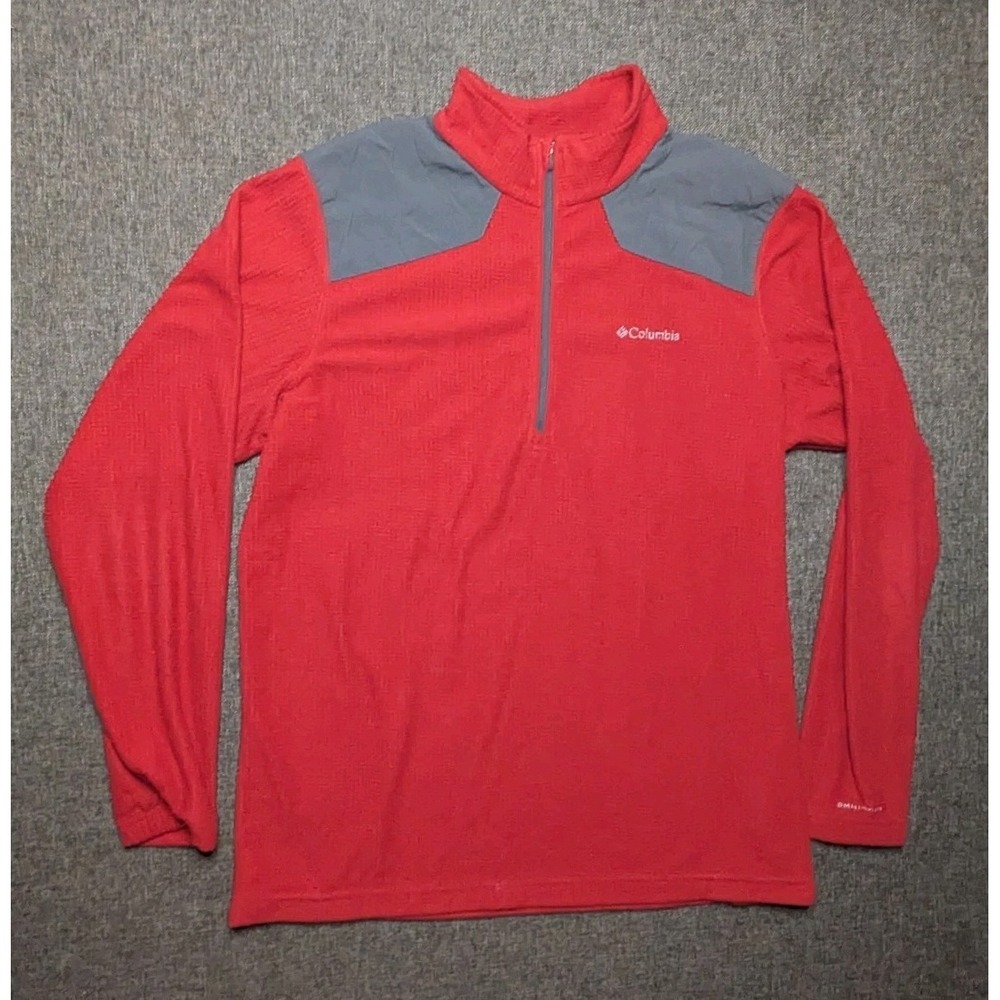 Columbia Men's Omni-Wick Jacket Red Burgundy Waffle Knit Long Sleeve Large